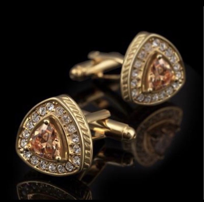 Champagne Trillion cufflink set